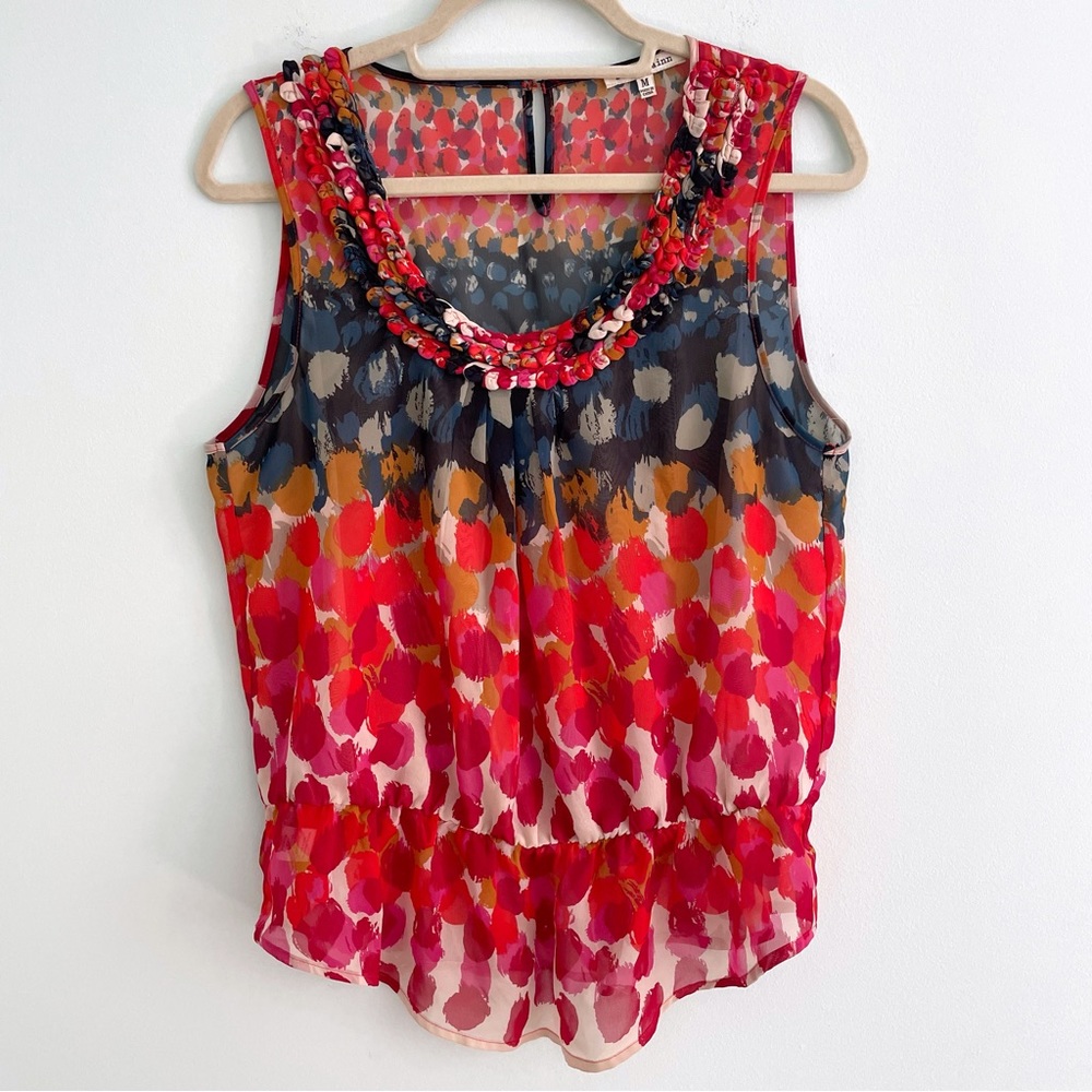 Peplum Blouse, Sleeveless in Bright Colors, for Evening Casual or Beach Wear